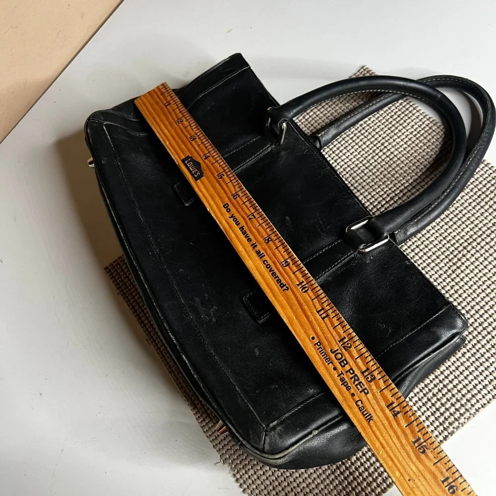 Coach Black Leather Satchel Handbag Silver Hardware 9419 Vintage